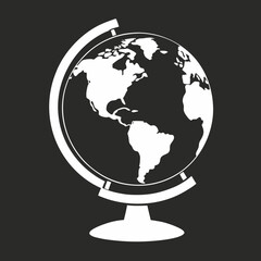 globe on white background