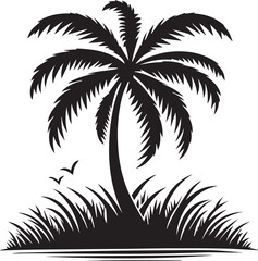Obraz premium palm tree vector, palm tree silhouette vector, palm tree logo vector isolated on white background