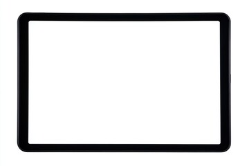 Blank tablet screen, rectangular shape,  black border, isolated white background