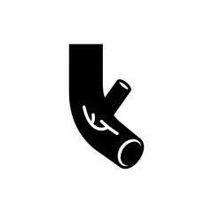Artery thick vessel silhouette anatomy icon