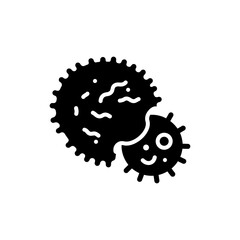 Macrophage engulfing cell immune system icon
