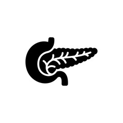 Flat shape of pancreas with visible ducts anatomy diagram