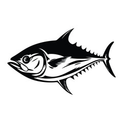 Fototapeta premium Tuna silhouette clipart on a white background