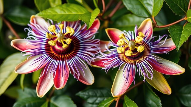 Passiflora Duo: Passion Flowers in Harmony