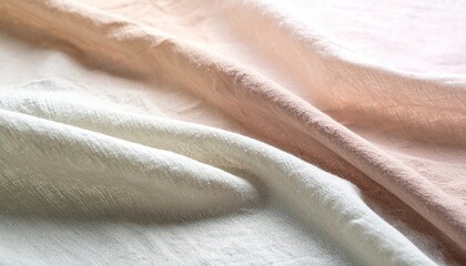Delicate folds of natural cotton fabric with subtle pastel colors aesthetic