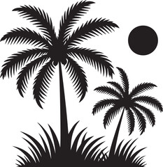 Obraz premium palm tree vector, palm tree silhouette vector, palm tree logo vector isolated on white background