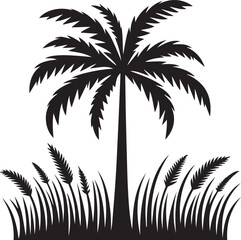 Obraz premium palm tree vector, palm tree silhouette vector, palm tree logo vector isolated on white background