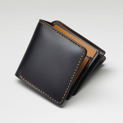 Black leather wallet with credit cards, a business finance object