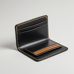 A closed black leather wallet brimming with cash and credit cards, a personal finance accessory
