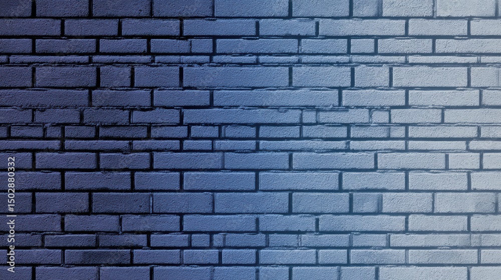 Poster Brick Texture Blending Into Blueprint Pattern Creating a Central Fade Effect in a Modern Design