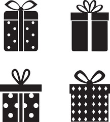 set of gift boxes, gift boxes vector, gift boxes silhouette vector, logo vector