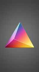 Fototapeta premium Abstract Triangular Prism Gradient Rainbow Colors 3D Geometric Shape Modern Design Element