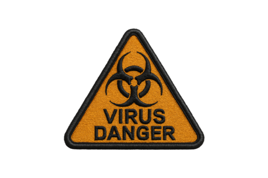 Virus Danger Patch Icon on Transparent Background