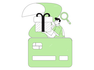 Online shopping payment security character flat vector concept operation hand drawn illustration
