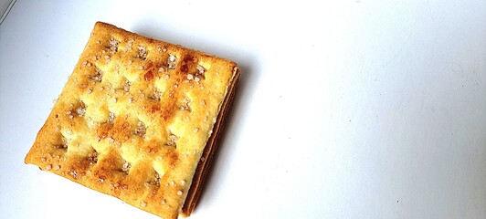 Photo of a sweet gabin biscuit cake isolated on white background