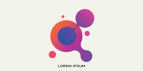 Obraz premium Scientific logo, set of abstract color bubbles. Science icon, logotype
