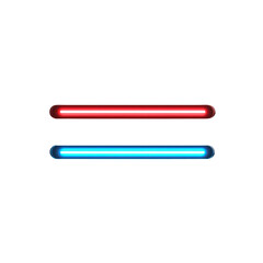 Obraz premium Abstract Red and Blue Neon Light Bars on Black Background