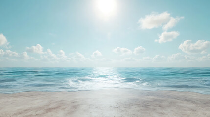 Fototapeta premium Sun rising behind tropical palms on beach shoreline high resolution picture