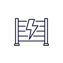 Electric fence icon, line pictogram