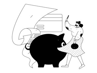 Online shopping payment security character flat vector concept operation hand drawn illustration
