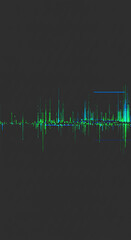Abstract Digital Soundwave Visualization Green and Blue Audio Frequency Graphic