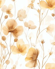 Delicate floral pattern in soft warm tones.