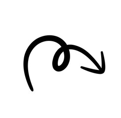 Simple Black Curly Right Arrow Vector Icon - for Web Design, App UI, and Minimalist Projects