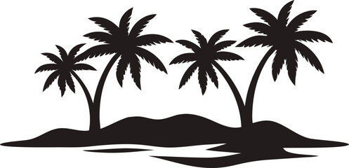 Palm tree silhouette, Tree silhouette