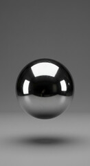 Polished Chrome Sphere Reflective Metal Ball Abstract Background 3D Rendering