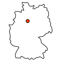 Deutschlandkarte mit Markierung von Hanover