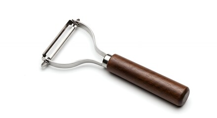 Dark wooden handle vegetable peeler