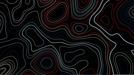Topographic Map Contour Lines Background. Geographic Terrain Elevation Map. Digital Terrain Contour Pattern for Design. 