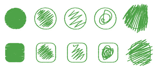 手書き塗りつぶしマークセット　グリーン
〜Handwritten fill mark set Green〜