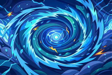 Futuristic abstract technology background featuring glowing concentric circles, radial lines, and blue neon dots on a dark gradient backdrop. Ideal for high-tech