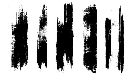 Vector set of brush strokes. Black brush strokes.  Brush stroke, ink paint brush, grunge lines. Set of grunge circle brush. Grunge banner collection.