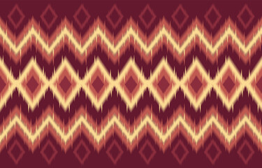 Geometrics Ikat ethnic design.colorful Ikat seamless pattern in tribal, folk embroidery abstract wave art. ornament print. Ikat Design for wallpaper,carpet, clothing, fashion, fabric.
