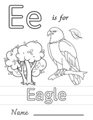 Hand drawn cartoon vector illustration of a fun bird character for a children's coloring book