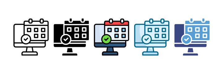 Monitoring Schedule Icon Set Multiple Style Collection