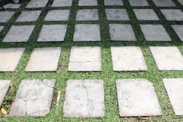 stone pavement texture at the campus yard, in the morning. 