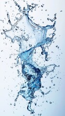 Fototapeta premium Water droplets in motion. Useful for scientific papers on the physics of liquids.
