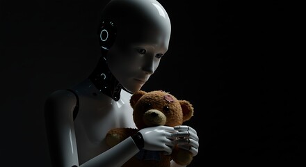 Robot Holding Teddy Bear