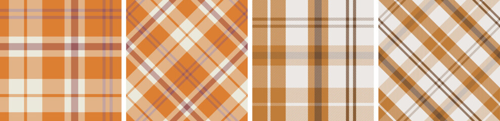 Plaid pattern set seamless tartan check plaid for skirt, tablecloth, blanket, duvet cover, or other modern fashion print.