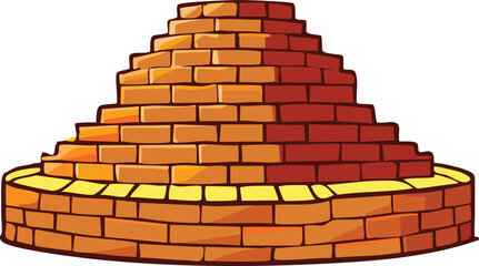 Obraz premium illustration of a brick wall ruins