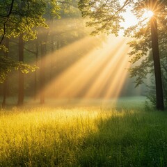 sunrise in the forest