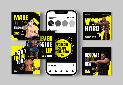 Fitness Social Media Pack Template