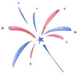 Watercolor independence day firework illustration