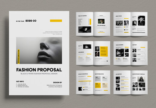 Modern Fashion Proposal Template Layout with Editorial Style