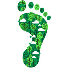 Eco-Friendly Footprint: Green Nature Illustration