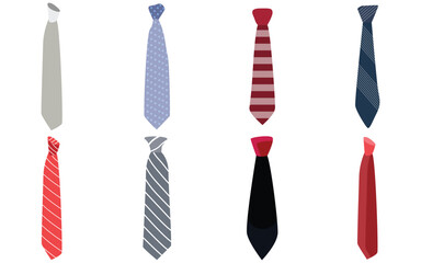 Professional Tie Illustration Set – Unique Styles for Formal Fashion Projects