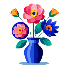 vase with colorful flowers